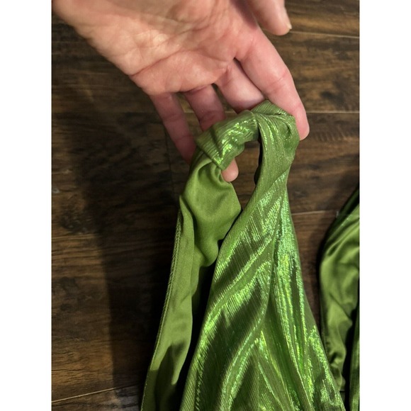 Sincerely Jules Green Metallic Maxi Party Dress Size Large - Picture 5 of 8
